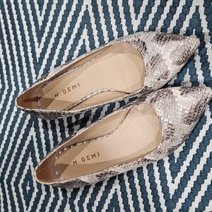 ❤️M. Gemi snakeskin leather pattern flats